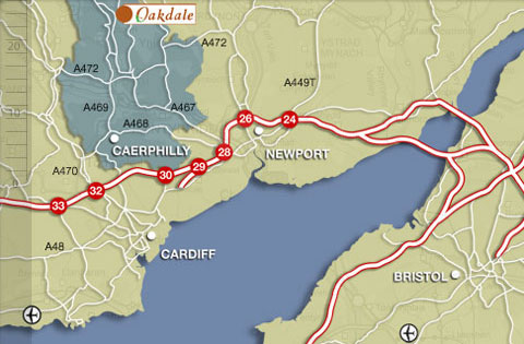 Map of road infrastructure of South East Wales